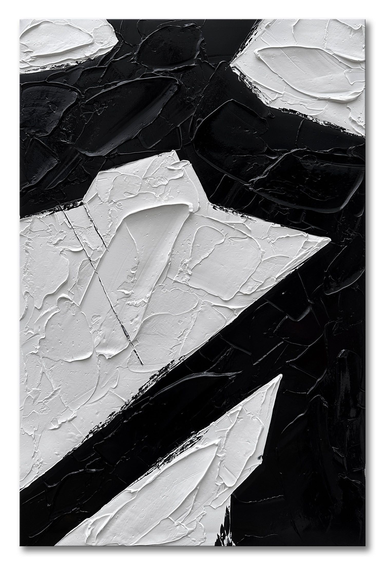 抽象画 白黒 手描き アクリル抽象画 渦 - メルカリ